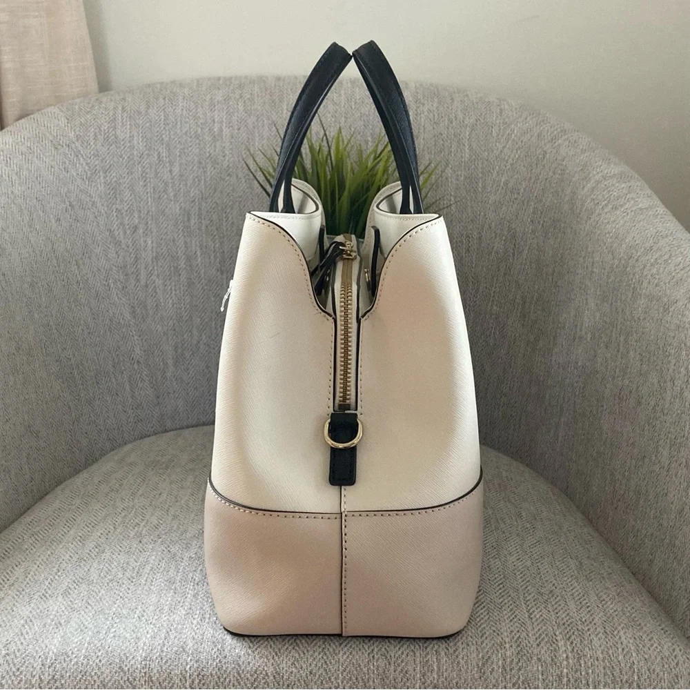 Kate Spade Saffiano Triple Compartment Color block Satchel Handbag